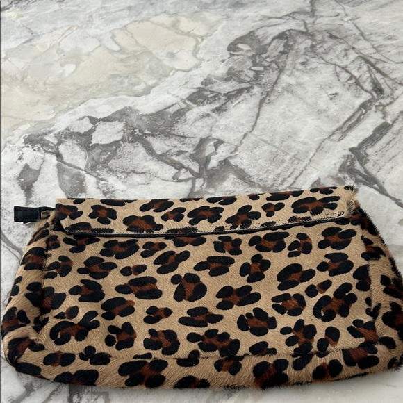 Leopard Print Clutch with Black Accent - Picture 6 of 6
